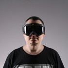 Очки-маска для езды на мототехнике, разборные, визор затемненный, чёрные - Фото 9