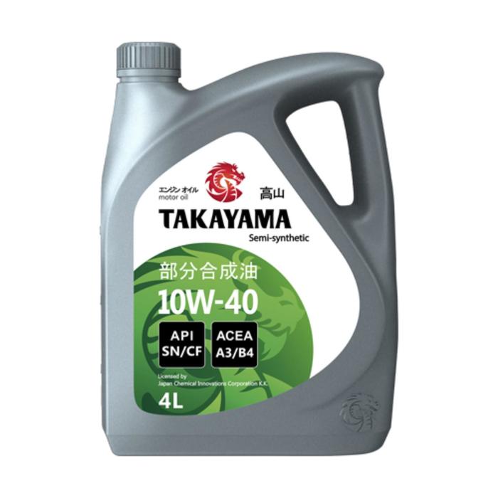 Масло Takayama 10W-40 API SN/СF, полусинтетическое, пластик, 1 л - Фото 1