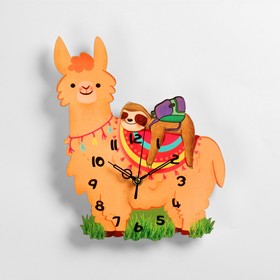 Часы настенные, серия: Детские "Лама", дискретный ход, 23.5 х 27.5 см