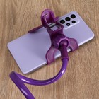 УЦЕНКА Держатель-прищепка, гибкий, регулируемый, для смартфона 3-7", 80 см, ширина держателя 12 см, фиолетовый - Фото 4