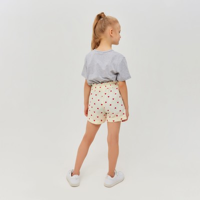 Шорты для девочки MINAKU: Cotton Collection, бежевые, рост 152 см