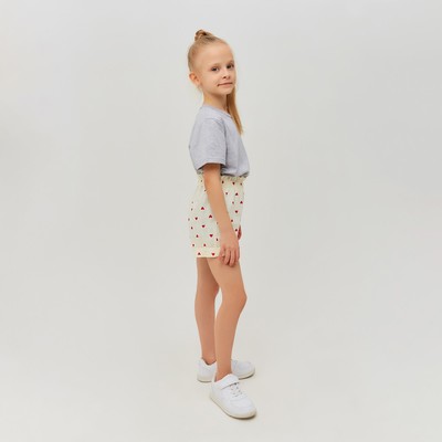 Шорты для девочки MINAKU: Cotton Collection, бежевые, рост 152 см