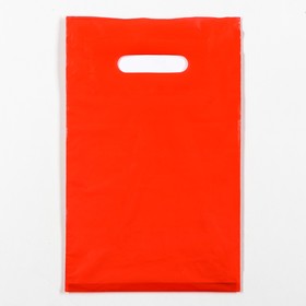 Пакет полиэтиленовый с вырубной ручкой, Красный 20-30 См, 30 мкм
