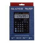Калькулятор настольный средний, 12-разрядный, SKAINER SK-500, 2 питание, 2 память, 123 x 171 x 31 мм, черный - фото 9583874
