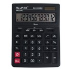 Калькулятор настольный большой, 12-разрядный, SKAINER SK-555BK, 2 питание, 2 память, 155 x 205 x 35 мм, черный - фото 9583876