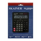 Калькулятор настольный большой, 12-разрядный, SKAINER SK-555BK, 2 питание, 2 память, 155 x 205 x 35 мм, черный - фото 9583880