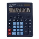 Калькулятор настольный большой, 12-разрядный, SKAINER SK-555BL, 2 питание, 2 память, 155 x 205 x 35 мм, синий - фото 9583882