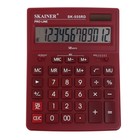 Калькулятор настольный большой, 12-разрядный, SKAINER SK-555RD, 2 питание, 2 память, 155 x 205 x 35 мм, красный - Фото 2