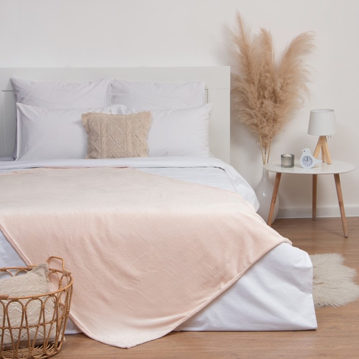 Плед Этель, 175х200 см, цвет бежевый - Фото 1