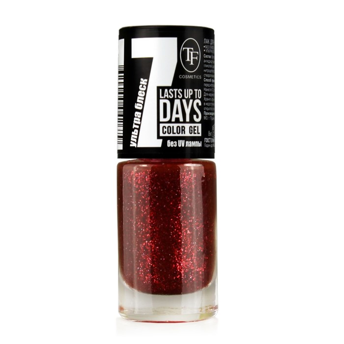 

Лак для ногтей TF Color Gel, тон 286 Праздничный красный, 8мл