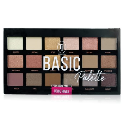 Палетка теней для век TF Basic Palette, 18 тонов, тон Beige Roses/Беж Роуз