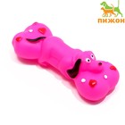 Игрушка пищащая "Косточка и пес" для собак, 15 х 6 см, розовая - фото 2111885