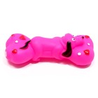 Игрушка пищащая "Косточка и пес" для собак, 15 х 6 см, розовая - фото 6614409