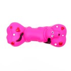 Игрушка пищащая "Косточка и пес" для собак, 15 х 6 см, розовая - фото 6614412