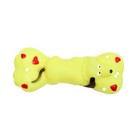 Игрушка пищащая "Косточка и пес" для собак, 15 х 6 см, жёлтая - Фото 3