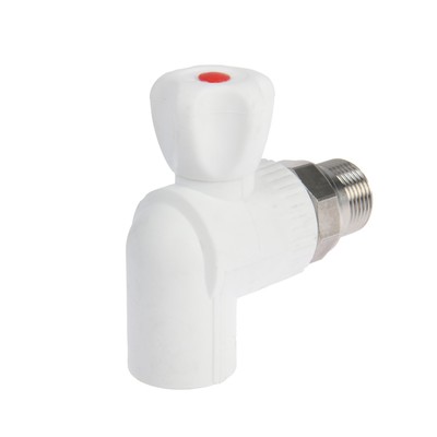 Кран шаровой для радиатора ZEIN engr, полипропиленовый, угловой, d=25 мм × 3/4"