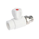 Кран шаровой для радиатора ZEIN engr, полипропиленовый, прямой, d=25 мм х 3/4" - фото 807270614