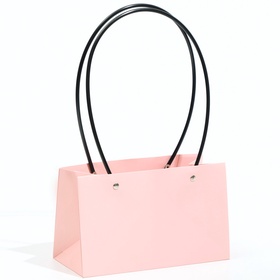 Сумка для цветов розовая влагостойкая, 22?10.5?13.5 см (комплект 10 шт)