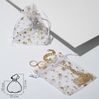 Мешочек подарочный «Звёздочки», 10×12 см, белый с золотом - Фото 5