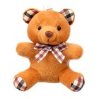 Брелок детский «Мишка в клеточку», мягкая игрушка, цвет МИКС - Фото 2