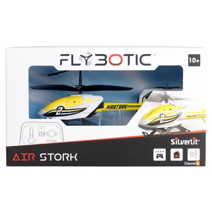 Вертолёт на радиоуправлении Flybotic Air Stork, двухканальный, цвет жёлтый - фото 1891294875