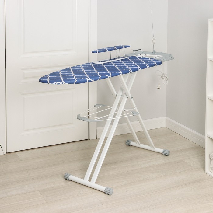 Доска гладильная Haushalt. Scandinavian, 123.5×46 см, синяя - Фото 1