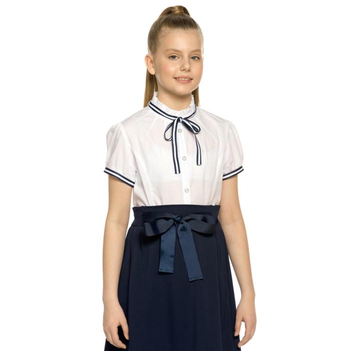 Блузка для девочек, рост 140 см, цвет белый - Фото 1
