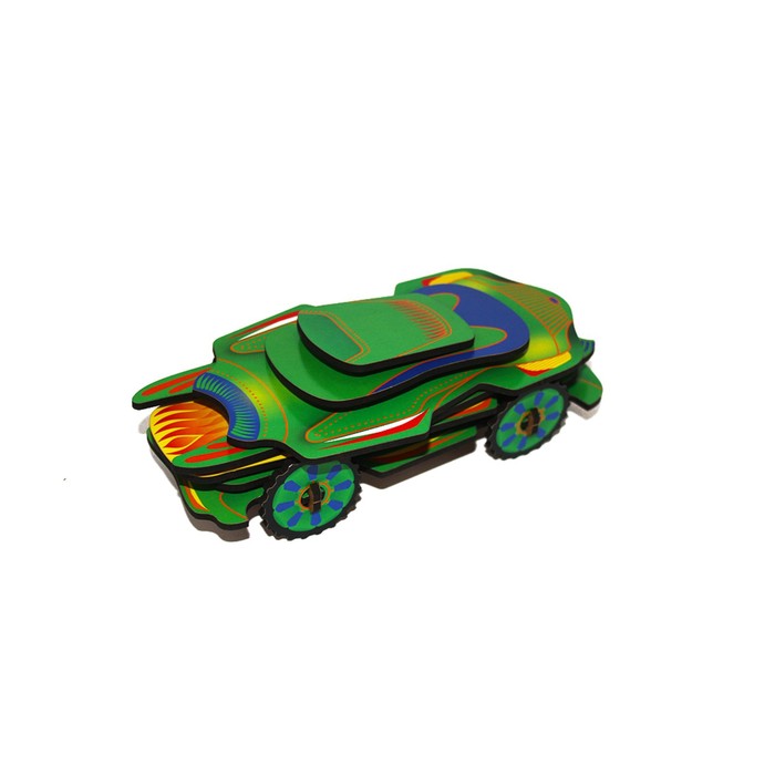 Пазл - Машинка на липучках, зелёная - фото 1906008641