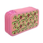 Пенал школьный, 3 секции, 12.5×20.5×5.5 см «Авокадо» - Фото 3