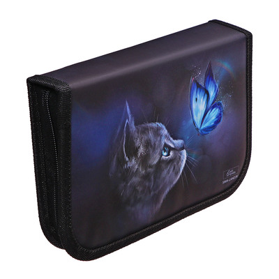 Пенал школьный, 3 секции, 14×21×4 см «Милый котик»