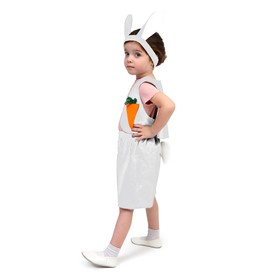 Карнавальный костюм «Зайчик белый», плюш, рост 122-128 см