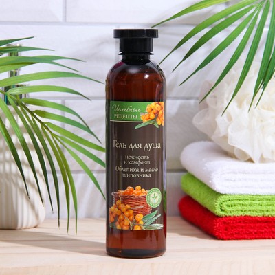 Гель для душа «Целебные рецепты», облепиха и масло шиповника, нежность и комфорт, 400 мл