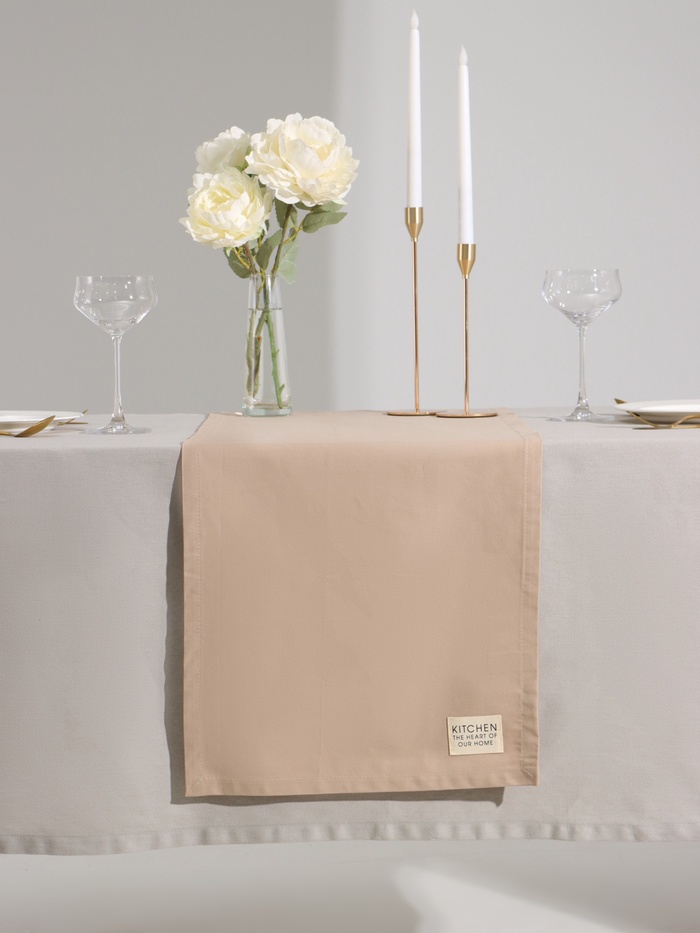 Дорожка на стол Этель Kitchen 40×150 ±5 см, бежевая, 100% хлопок, саржа 220 г/м² - Фото 1