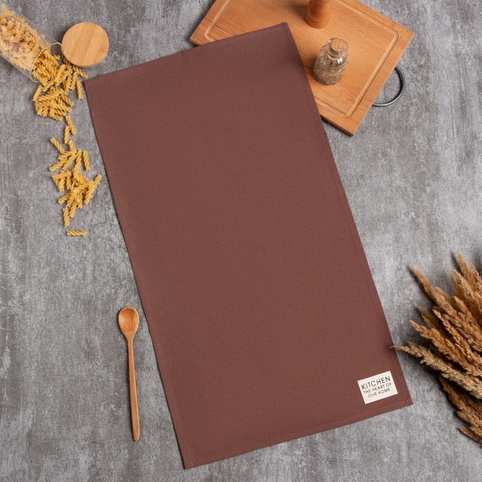 Полотенце Этель Kitchen 40х73 см, цвет коричневый, 100% хлопок, саржа 220 г/м2