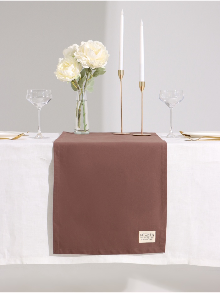 Дорожка на стол Этель Kitchen 40×150 см, коричневый, 100% хлопок, саржа 220 г/м² - Фото 1