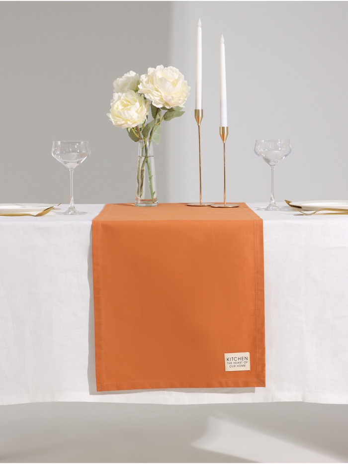 Дорожка на стол «Этель» Kitchen 40×150±5 см, 100% хлопок, саржа 220 г/м², оранжевая - Фото 1