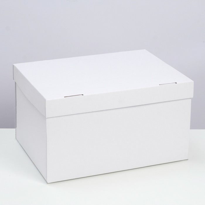 Коробка складная, крышка-дно, белая, 35 х 25 х 20 см - Фото 1
