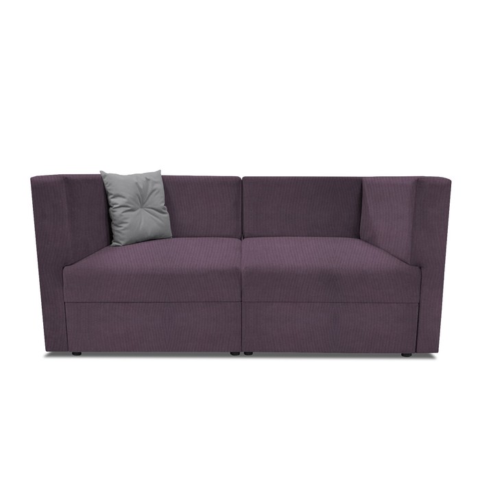 Диван модульный прямой «Бергамо», велюр dream, цвет plum/steel - Фото 1