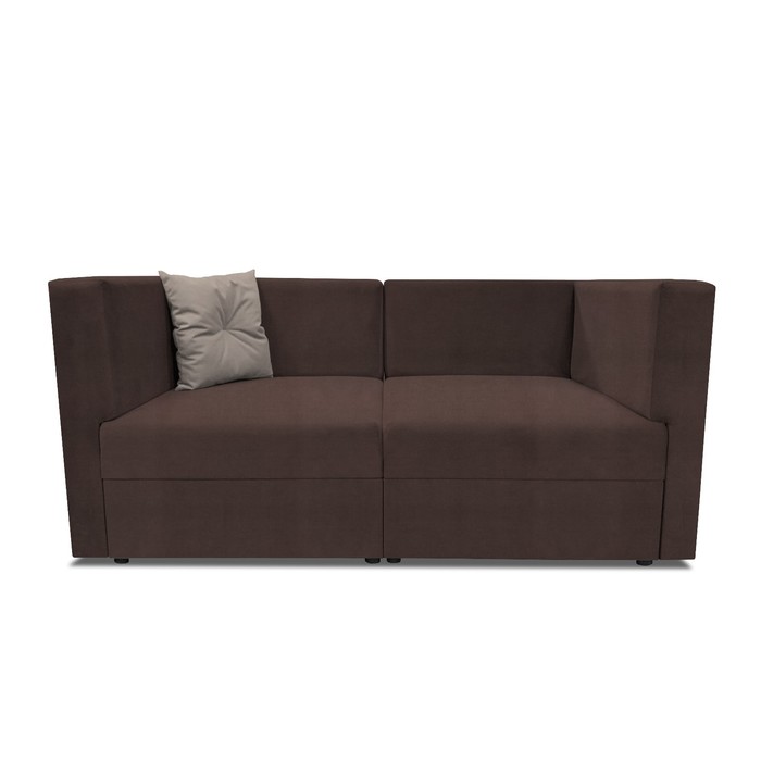 Диван модульный прямой «Бергамо», велюр dream, цвет chocolate/beige - Фото 1