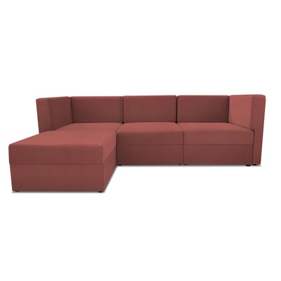 Диван модульный угловой «Бергамо», велюр dream, цвет coral