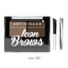 Двойные тени для бровей Art-Visage Icon Brows, тон 101 шатен, 3,6 г - фото 9859270