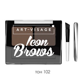 Двойные тени для бровей Art-Visage Icon Brows, тон 102 брюнет, 3,6 г 9038577