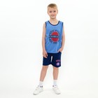 Комплект для мальчика (майка/шорты), цвет голубой, рост 116 см - фото 9774172