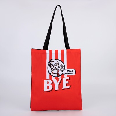 Сумка шопер Bye, 35×0.5×40, отд без молнии, без подклада, красная