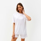 Костюм женский (футболка, шорты) MINAKU: Casual collection цвет белый, размер 42 - фото 1822618