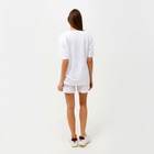 Костюм женский (футболка, шорты) MINAKU: Casual collection цвет белый, размер 42 - Фото 4