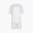 Костюм женский (футболка, шорты) MINAKU: Casual collection цвет белый, размер 42 - Фото 6