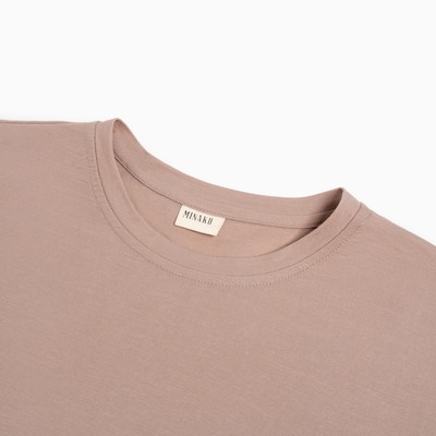 Костюм женский (футболка, шорты) MINAKU: Casual Collection, бежевый, размер 42