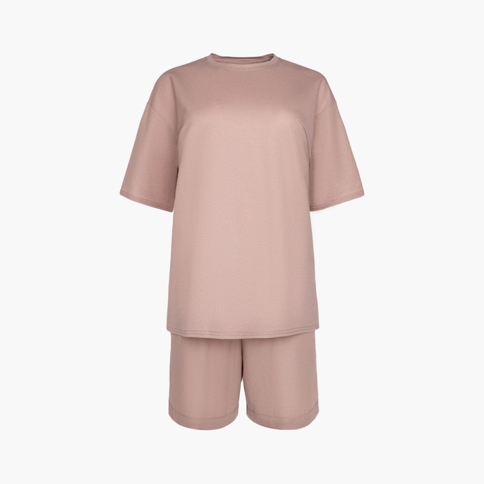 Костюм женский (футболка, шорты) MINAKU: Casual collection цвет бежевый, размер 44 54554