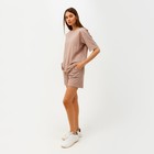 Костюм женский (футболка, шорты) MINAKU: Casual collection цвет бежевый, размер 46 7912747 - фото 14049975